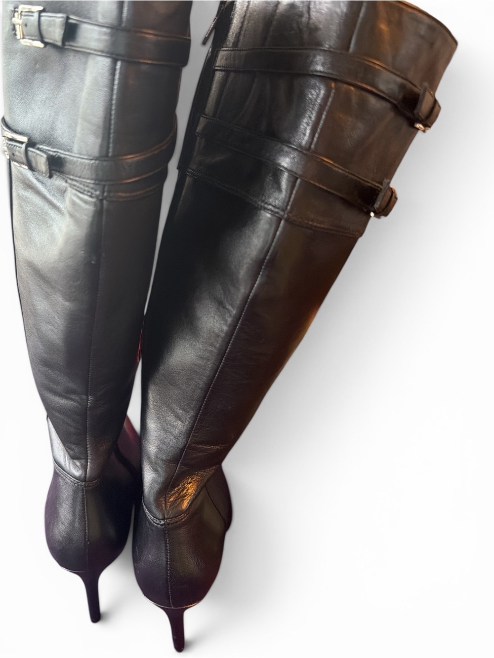 Ralph Lauren Women’s Leather Knee-High Stiletto Boots In Black Size 8 1/2 NWOT - Picture 5 of 10